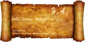 Hübner Abbás névjegykártya